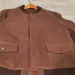 Dylan Gray Mens Leather Jacket-Brown Size 46R/XL B